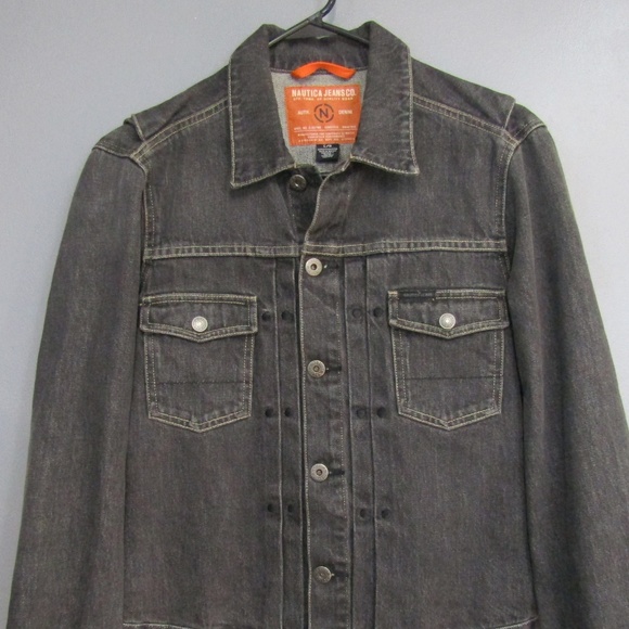 🤡HP🤡 Nautica Boy's Black Denim Jean Jacket SZ L - Picture 2 of 4